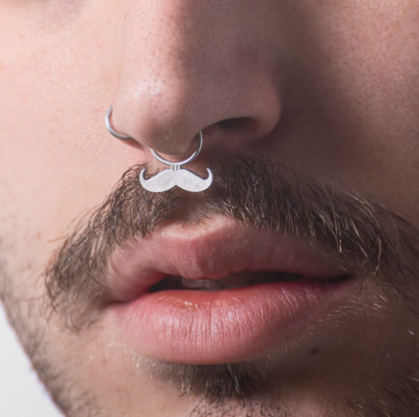 mustache septum piercing