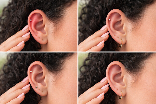 Helix Piercing Healing Stages